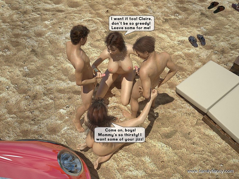 Family orgy at the beach - part 3