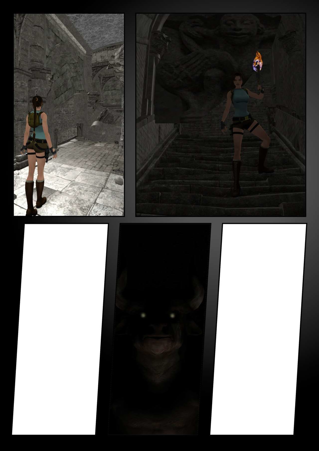Lara Croft vs die minotaurus Wip