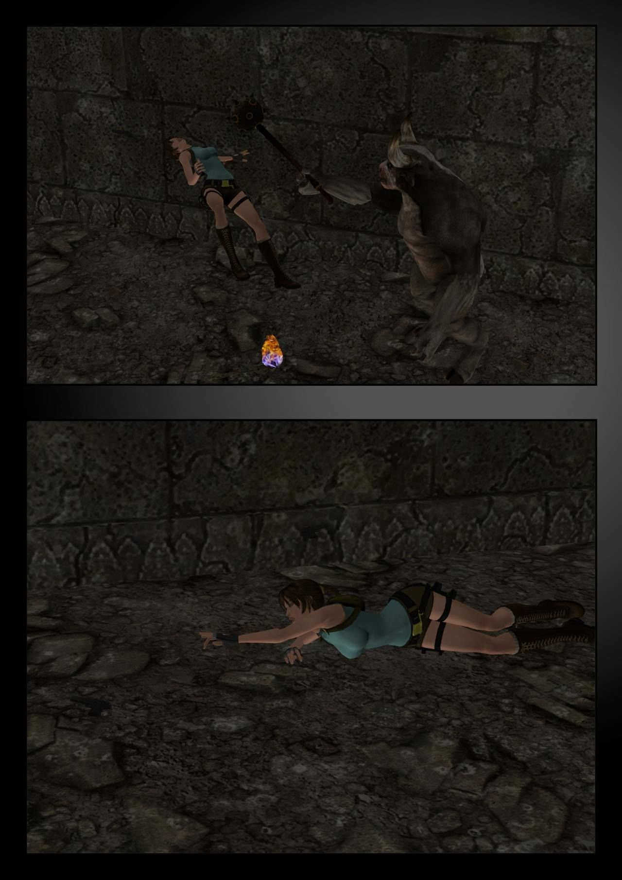 Lara Croft vs l' minotaurus Wip