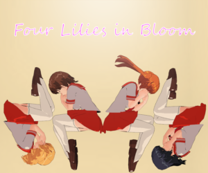 Vier lelies in Bloei
