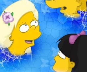 Comics The Simpsons- Lesbian Orgy At School Gym, threesome  blowjob