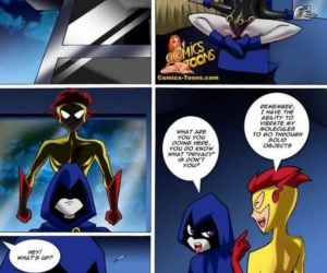 Comics Raven X Kid Flash, teen titans , palcomix  superheroes
