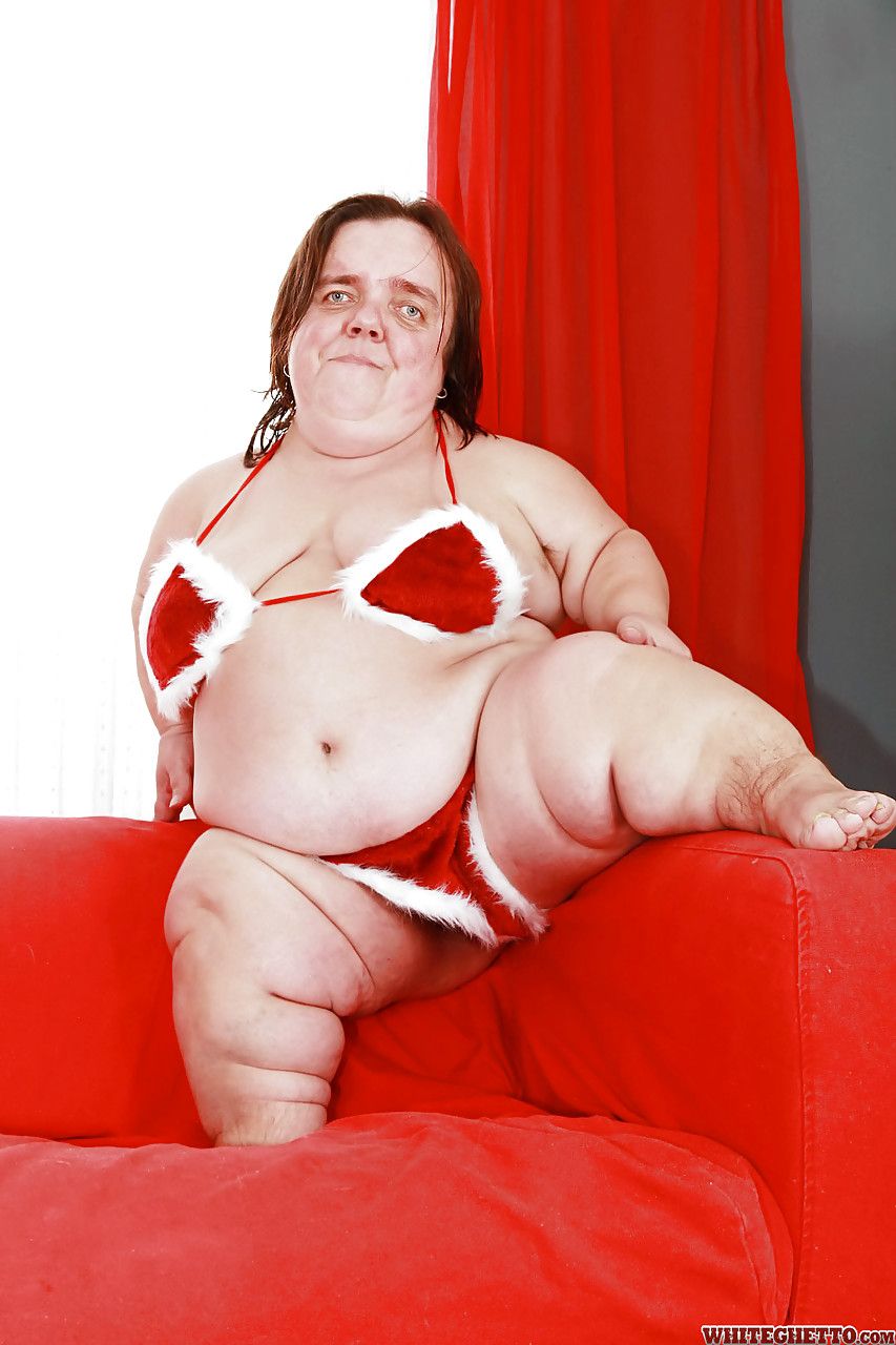 Horny granny midget Gidget in satin lingerie showing off her mature BBW body