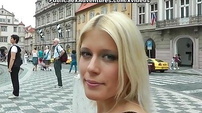 Sauvage public Sexe Avec horny blonde