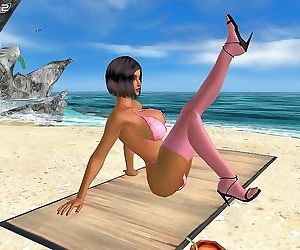 Busty Bikini Babe gibt ein Footjob bei die Strand Teil 810